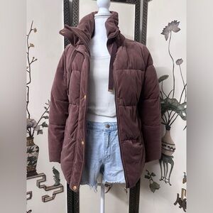 Isaac Mizrahi New York Women’s Brown Quilted Puffer Jacket Coat Size M